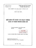Luận án phó tiến sĩ khoa học luật học: Đổi mới tổ chức và hoạt động của Ủy ban nhân dân xã