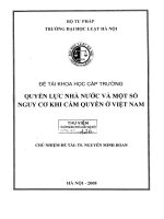 Đề tài nghiên cứu khoa học cấp Trường: Quyền lực nhà nước và một số nguy cơ khi cầm quyền ở Việt Nam