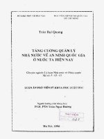 Luận án phó tiến sĩ khoa học luật học: Tăng cường quản lý nhà nước về an ninh quốc gia ở nước ta hiện nay