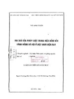 Luận án tiến sĩ luật học: Vai trò của pháp luật trong việc đảm bảo công bằng xã hội ở Việt Nam hiện nay