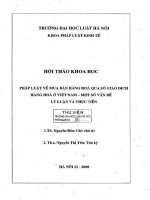 Kỷ yếu hội thảo khoa học: Pháp luật về mua bán hàng hoá qua sở giao dịch hàng hoá ở Việt Nam - Một số vấn đề lý luận và thực tiễn