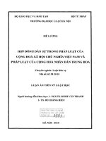 Luận án tiến sĩ luật học: Hợp đồng dân sự trong pháp luật của Cộng hoà xã hội chủ nghĩa Việt Nam và pháp luật của Cộng hoà Nhân dân Trung Hoa