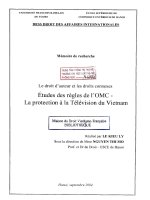 Luận án nghiên cứu: Le droit d''auteur et les droits connexes. Etudes des règles de l''OMC - La protection à la télévision du Vietnam