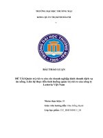 Quản trị rủi ro của các doanh nghiệp kinh doanh dịch vụ ăn uống. Liên hệ thực tiễn tình huống quản trị rủi ro của công ty Lotteria Việt Nam
