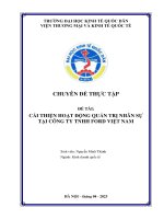 Chuyên đề thực tập: Cải thiện hoạt động quản trị nhân sự tại Công ty TNHH Ford Việt Nam