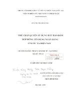 Luận văn thạc sĩ luật học: Thế chấp quyền sử dụng đất bảo đảm hợp đồng tín dụng ngân hàng