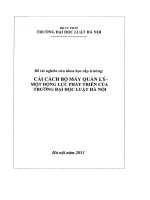 Đề tài nghiên cứu khoa học cấp Trường: Cải cách bộ máy quản lý - Một động lực phát triển của Trường Đại học Luật Hà Nội