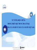 tư tưởng biện chứng trong triết học trung hoa cổ đại ảnh hưởng của nó đến tư duy của người việt nam