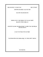 Luận văn thạc sĩ luật học: Phòng ngừa tội trộm cắp tài sản trên địa bàn tỉnh Nghệ An