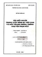 Luận án tiến sĩ Luật học: Tội giết người trong Luật Hình sự Việt Nam và đấu tranh phòng, chống loại tội phạm này