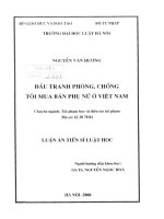 Luận án tiến sĩ luật học: Đấu tranh phòng, chống tội mua bán phụ nữ ở Việt Nam