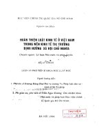 Luận án phó tiến sĩ khoa học luật học: Hoàn thiện luật kinh tế ở Việt Nam trong nền kinh tế thị trường định hướng xã hội chủ nghĩa