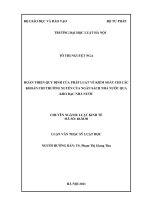 Luận văn thạc sĩ luật học: Hoàn thiện quy định của pháp luật về kiểm soát chi các khoản chi thường xuyên của ngân sách nhà nước qua kho bạc nhà nước
