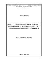 luận văn nghiên cứu một số đặc điểm hình thái sinh lý hóa sinh theo tuổi phát triển của quả táo ta trồng tại thanh hóa