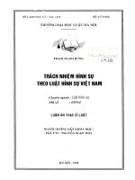 Luận văn thạc sĩ luật học: Trách nhiệm hình sự theo Luật Hình sự Việt Nam