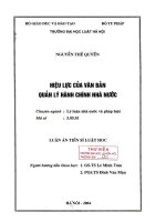 Luận án tiến sĩ luật học: Hiệu lực của văn bản quản lý hành chính nhà nước