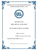 tiểu luận khủng hoảng tài chính