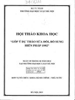 Kỷ yếu hội thảo khoa học: Góp ý dự thảo sửa đổi, bổ sung Hiến pháp 1992