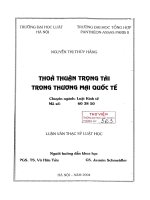 Luận văn thạc sĩ luật học: Thoả thuận trọng tài trong thương mại quốc tế