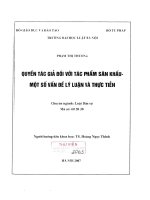 Luận văn thạc sĩ luật học: Quyền tác giả đối với tác phẩm sân khấu - Một số vấn đề lý luận và thực tiễn