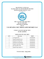 vấn đề sống thử trong giới trẻ hiện nay