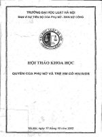 Kỷ yếu hội thảo khoa học: Quyền của phụ nữ và trẻ em có HIV/AIDS
