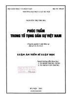 Luận án tiến sĩ luật học: Phúc thẩm trong tố tụng dân sự Việt Nam