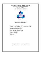 báo cáo thí nghiệm môi trường và con người