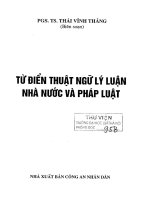 Từ điển thuật ngữ lý luận nhà nước và pháp luật - Thái Vĩnh Thắng biên soạn