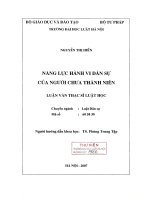 Luận văn thạc sĩ luật học: Năng lực hành vi dân sự của người chưa thành niên