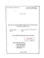 Luận án phó tiến sĩ luật học: Đổi mới và hoàn thiện pháp luật về hải quan ở nước ta hiện nay