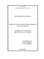 Đề tài nghiên cứu khoa học cấp Trường: Pháp luật về trợ cấp trong thương mại quốc tế lý luận và thực tiễn