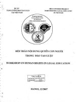Kỷ yếu hội thảo khoa học: Quyền con người trong đào tạo luật = Human rights in legal education