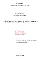 Đề tài nghiên cứu khoa học cấp Trường: Hoàn thiện pháp luật về quản lý chất thải