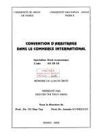 Luận án tiến sĩ luật học: Convention d''arbitrade dans le commerce international