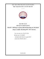 Thiết lập và quản lý lãnh thổ bán hàng của chi nhánh công ty cổ phần viễn thông FPT- FPT Telecom