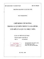Luận án tiến sĩ Luật học: Chế định cấp dưỡng trong luật hôn nhân và gia đình vấn đề lý luận và thực tiễn