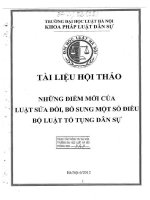 Kỷ yếu hội thảo khoa học: Những điểm mới của Luật sửa đổi, bổ sung một số điều Bộ luật tố tụng dân sự