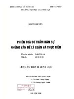 Luận án tiến sĩ Luật học: Phiên tòa sơ thẩm dân sự - Những vấn đề lý luận và thực tiễn