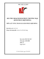 bài thu hoạch đàm phán thương mại đàm phán hợp đồng