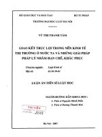 Luận án tiến sĩ luật học: Giao kết trục lợi trong nền kinh tế thị trường ở nước ta và những giải pháp pháp lý nhằm hạn chế, khắc phục