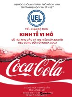 tiểu luận nhu cầu và thị hiếu của người tiêu dùng đối với coca cola