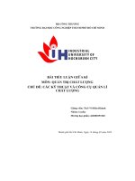 môn quản trị chất lượng chủ đề các kỹ thuật và công cụ quản líchất lượng