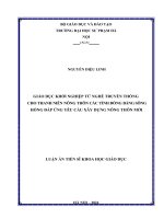 Giáo dục khởi nghiệp từ nghề truyền thống cho thanh niên nông thôn các tỉnh Đồng bằng Sông Hồng đáp ứng yêu cầu xây dựng nông thôn mới