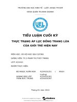 tiểu luận thực trạng áp lực đồng trang lứa của giới trẻ hiện nay