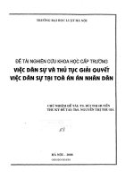 Đề tài nghiên cứu khoa học cấp Trường: Việc dân sự và thủ tục giải quyết việc dân sự tại Toà án nhân dân