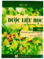 Sách Dược liệu học - tập 2 - Sách đào tạo dược sĩ đại học