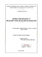 Luận văn thạc sĩ Luật học: Những vấn đề pháp lý về quyền thừa kế quyền sử dụng đất