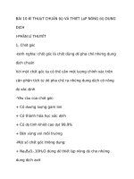 bài 10 kĩ thuật chuẩn độ và thiết lập nồng độ dung dịch