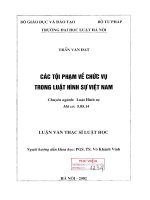 Luận văn thạc sĩ luật học: Các tội phạm về chức vụ trong Luật Hình sự Việt Nam